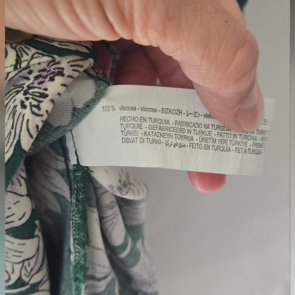 Zara Blogger Favorite Hem Floral Maxi Button Up Dress Size Medium - Picture 10 of 11